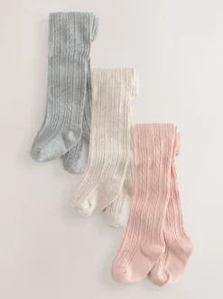 Rose - Lot de 3 collants bébé (0 mois-2 ans)