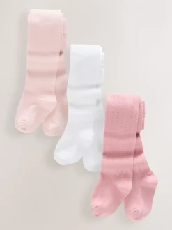 Rose - Lot de 3 collants bébé (0 mois-2 ans)