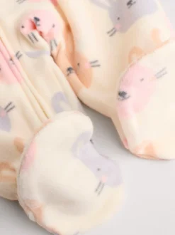 Rose - Lot de 2 dors-bien bébé en micro polaire avec fermeture éclair bidirectionnelle