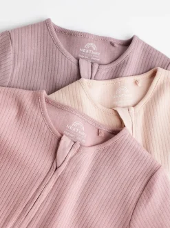 Rose - Lot de 3 dors-bien bébé à fermeture éclair bidirectionnelle (0mois -3ans)