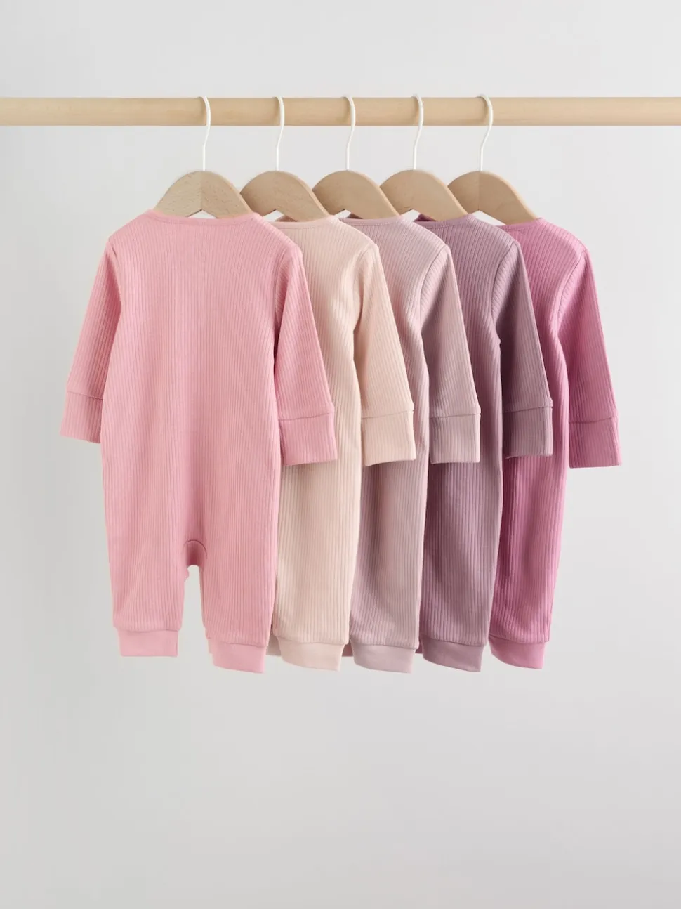 Rose - Lot de 5 dors-bien sans pieds zippés pour bébé (0mois3ans)