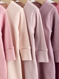 Rose - Lot de 5 dors-bien sans pieds zippés pour bébé (0mois3ans)