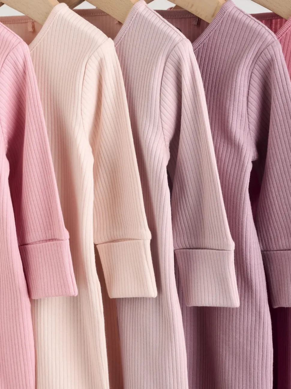 Rose - Lot de 5 dors-bien sans pieds zippés pour bébé (0mois3ans)