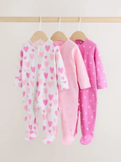 Rose - Lot de 3 dors-bien zippés bidirectionnels bébé (0-2ans)
