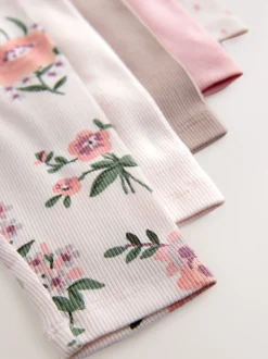 Rose - Lot de 5 leggings côtelés (3mois-7ans)