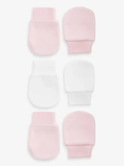 Rose - Lot de 3 paires de moufles bébé