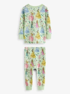 Rose - Lot de 2 pyjamas Snuggle à manches longues princesse Disney 100 % coton (9mois-10ans)