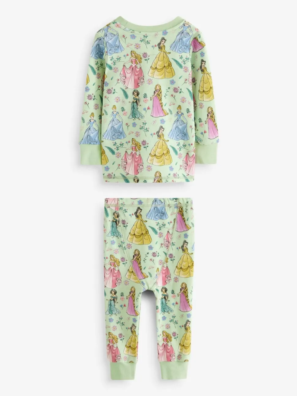 Rose - Lot de 2 pyjamas Snuggle à manches longues princesse Disney 100 % coton (9mois-10ans)