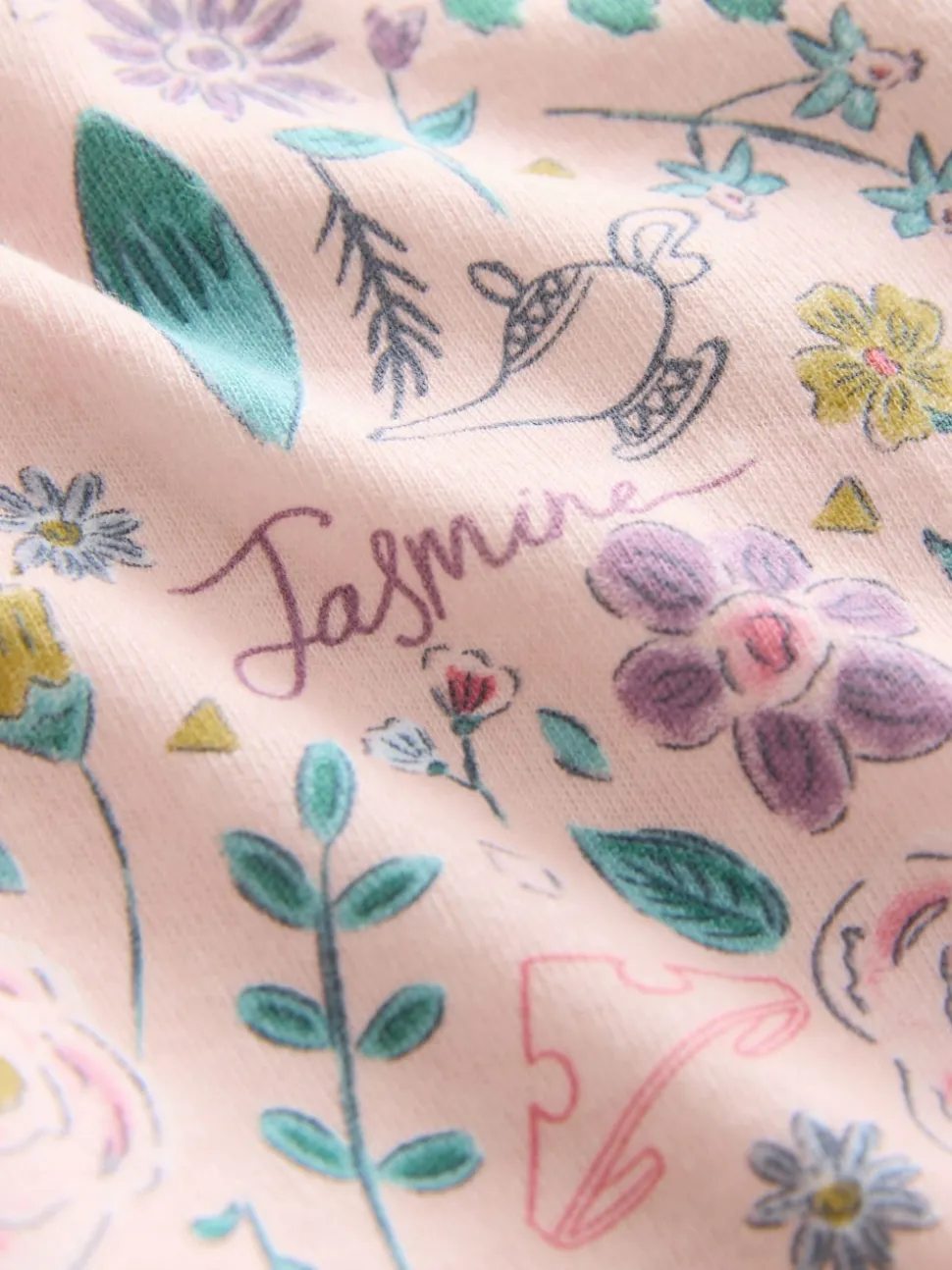 Rose - Lot de 2 pyjamas Snuggle à manches longues princesse Disney 100 % coton (9mois-10ans)