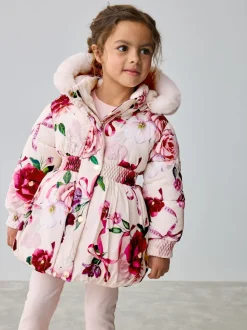 Rose - Manteau Baker by Ted Baker à ourlet boule résistant à la douche