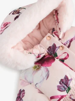 Rose - Manteau Baker by Ted Baker à ourlet boule résistant à la douche