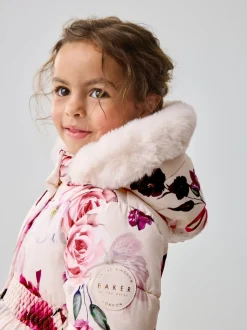 Rose - Manteau Baker by Ted Baker à ourlet boule résistant à la douche