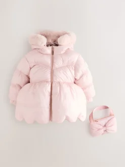 Rose - Manteau rembourré Baker by Ted Baker festonné imperméable avec sac amovible