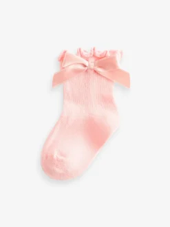 Rose - Nœud Bébé Chaussettes 5 Lot (0mths-2yrs)