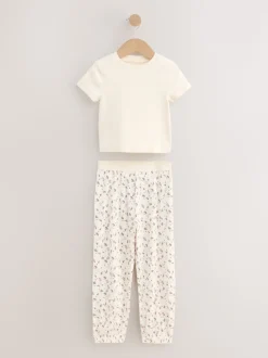 Rose à petites fleurs - Lot de 3Joggings pyjama (3-16ans)