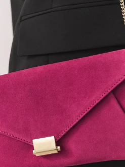 Rose - Pochette en daim