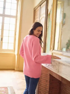 Rose - Pulls Seraphine Grossesse et Allaitement en Coton croisé