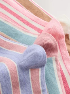 Rose à rayures multicolores - Paquet de chaussettes de cheville 4