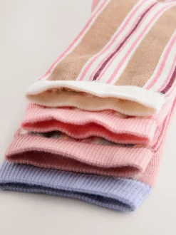 Rose à rayures multicolores - Paquet de chaussettes de cheville 4