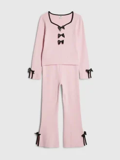 Rose - River Island Ensemble haut et jogging à manches longues avec nœud