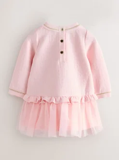 Rose - Robe Baker by Ted Baker jacquard à ourlet en maille gaufrée