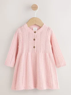 Rose - Robe bébé en maille (0mois à2ans)