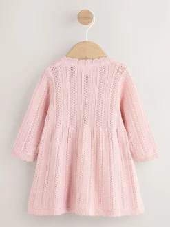 Rose - Robe bébé en maille (0mois à2ans)