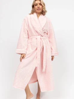 Rose - Robe de chambre rayée en peau de phoque molletonnée Cyberjammies