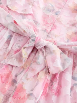 Rose - Robe de soirée à volants fleuris (3-16ans)