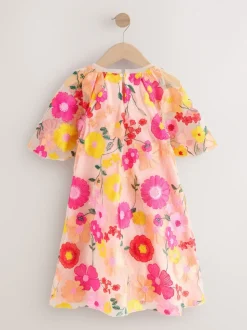Rose - Robe d’occasion à fleurs brodée 3D (3-16ans)