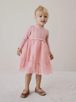Rose - Robe d’occasion en maille (3mois à10ans)