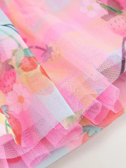 Rose - Robe en maille à épaules volantées (3mois7ans)