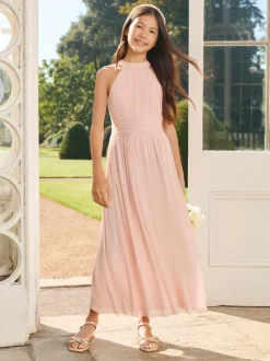 Rose - Robe Lipsy grande occasion plissée à dos nu (5-16ans)