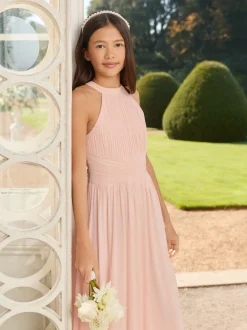 Rose - Robe Lipsy grande occasion plissée à dos nu (5-16ans)