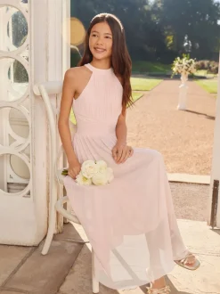 Rose - Robe Lipsy grande occasion plissée à dos nu (5-16ans)