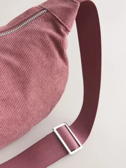 Rose - Sac à bandoulière effet velours côtelé