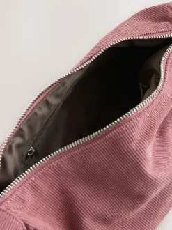 Rose - Sac à bandoulière effet velours côtelé