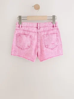 Rose - 100Shorts en coton % Frayed Edge Distressed (3-16yrs)
