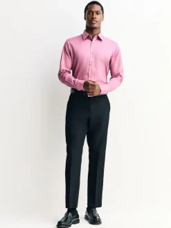 Rose - Slim Fit (Slim Fit) - Chemise élégante texturée facile d’entretien à poignets simples
