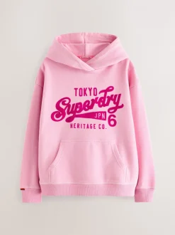 Rose - Superdry Logo Sweat-shirt à capuche