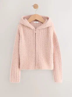 Rose - Sweat-shirt à capuche zippé moelleux (3-16ans)