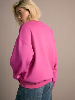Rose - Sweat-shirt à col rond à manches longues en coton riche en fruits