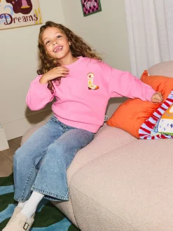 Rose - Sweat-shirt graphique oversize à col rond Eleanor Bowmer