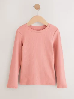 Rose - Top côtelé à manches longues (3-16ans)