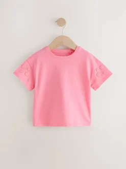 Rose - T-shirt 100% coton Daisy à manches courtes (3mois-7ans)