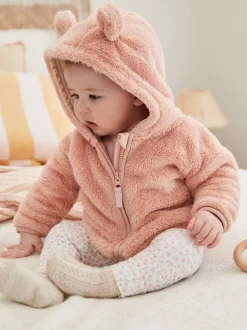 Rose - Veste à capuche bébé en polaire (0mois2ans)