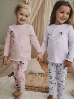 Rose / violet à motif fée - Lot de 3 pyjamas Snuggle (9mois-12ans)