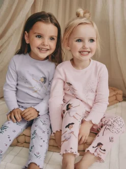 Rose / violet à motif fée - Lot de 3 pyjamas Snuggle (9mois-12ans)