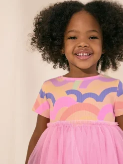 Rose arc-en-ciel - Robe de soirée en maille (3mths-7yrs)