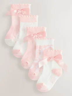 Rose avec nœud - Lot de 5 chaussettes Baker by Ted Baker fille